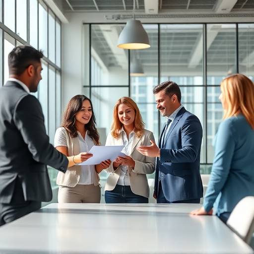 Corporate video production showcasing a team collaborating in an office setting.