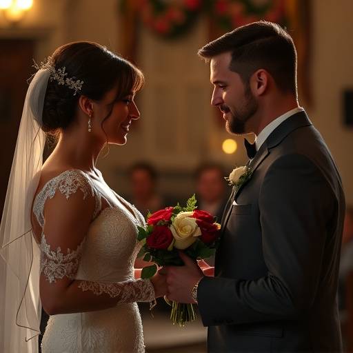Emotional wedding film capturing the bride and groom exchanging vows during the ceremony.