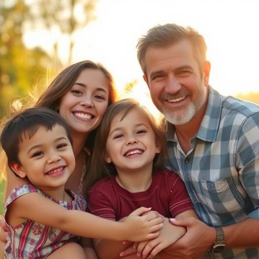 Still from a non-profit campaign video, highlighting a family benefiting from the organization's services.